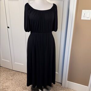 Karen Kane Black Maxi Peasant Artisan Dress